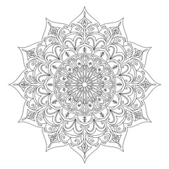 Serene Mandala: A symmetrical and intricate mandala design, a captivating visual representation of spiritual and artistic harmony.
