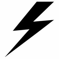 lightning bolt silhouette vector black on white background
