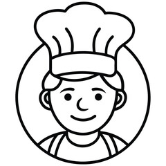 Simple Icon of a Chef with a Toque