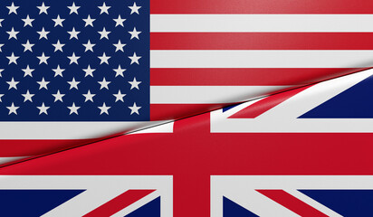 American and United Kingdoms flags side by side
