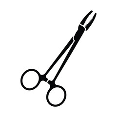 Black Silhouette Medical Forceps Surgical Instrument