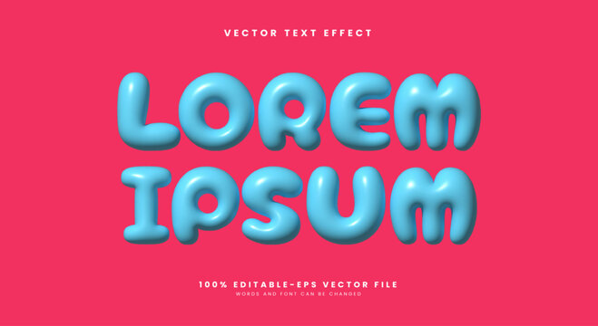 Lorem Ipsum Inflated Style 3d editable text effect Template