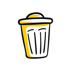 trash bin icon doodle clipart vector art illustration