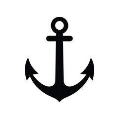 A anchors silhouette icon vector illustration