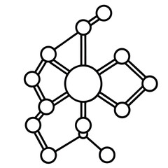 Simple Line Art of a Molecule Structure