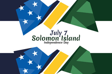 July 7, Independence Day of Solomon Island vector illustration. Suitable for greeting card, poster and banner.