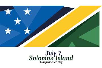 July 7, Independence Day of Solomon Island vector illustration. Suitable for greeting card, poster and banner.