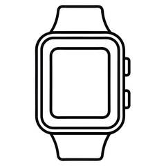 Simple Line Icon of a Smartwatch