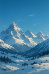 Majestic Snow-Capped Mountain Vista