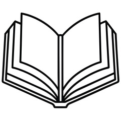Simple Outline Icon of an Open Book