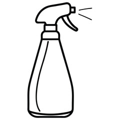 Thin Stroke Drawing of Cleaning Spray Bottle