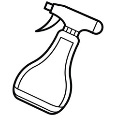 Thin Stroke Drawing of Cleaning Spray Bottle