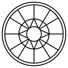 Thin Stroke Icon of a Color Wheel
