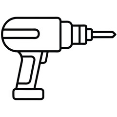 Thin Stroke Icon of a Drill Machine