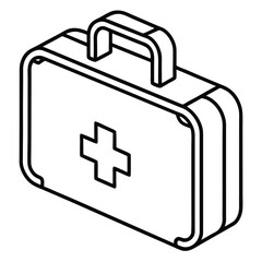 Thin Stroke Icon of a First Aid Kit