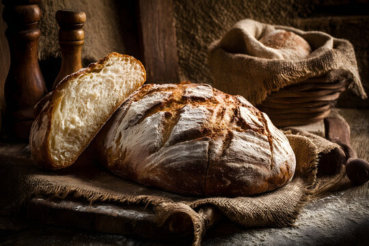 Chilean Pan Amasado on Rustic Table