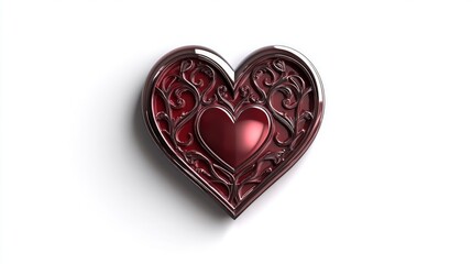 Obraz premium Heart of Midlothian badge 3d icon casting a shadow on a white background, copy space for text