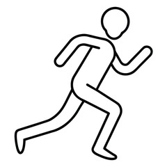 Thin Stroke Icon of a Person Running