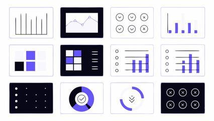 Set of boho aesthetic vector elements.