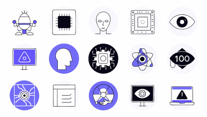 Set of boho aesthetic vector elements.