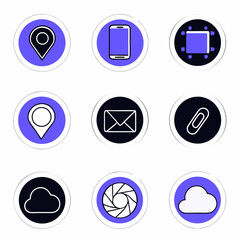 Set of boho aesthetic vector elements.