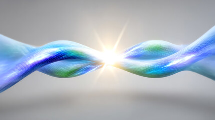 A captivating abstract representation of connectivity, showcasing swirling colors converging towards a bright central point of light.