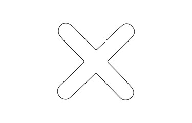 Obraz premium Continuous one line drawing Wrong Mark. Line Art wrong Marks Symbol. wrong mark , An icon of a cross drawn with a solid line. Continuous line x.