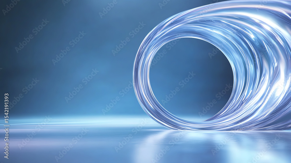 Poster A close-up view of a transparent tube showcasing fluid dynamics and modern design, ideal for technology concepts.