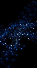 Abstract Blue Network Connection Background: Digital Technology Concept