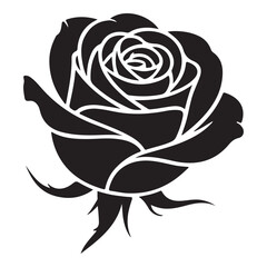 Minimal rose line art elegant floral outline design