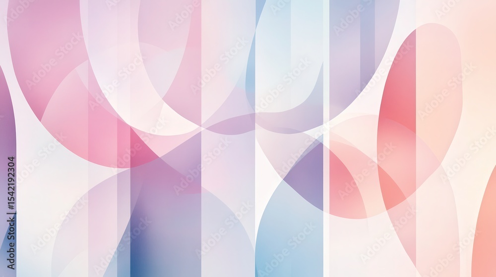 Wall mural soft abstract pattern with pastel colors and shapes in light design