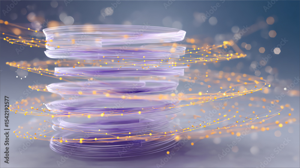 Poster A mesmerizing swirl of purple and golden light creating a dynamic visual effect, perfect for creative projects and digital art.