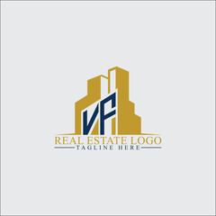 Modern VA Real Estate Logo Design with Building Silhouettes