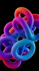 Abstract Colorful 3D Intertwined Rings Background