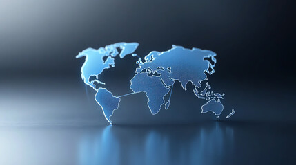 A modern digital representation of the world map, showcasing global connectivity in technology. Perfect for tech-related projects.