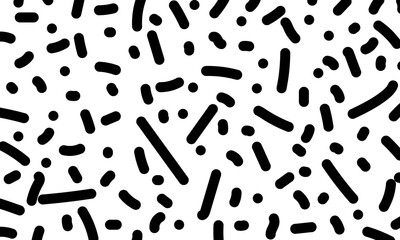 Abstract black doodle line pattern on white background. simple creative background.