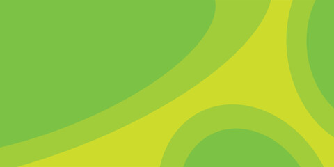 Curved Wavy Circle and Circle Shapes and Designs in Green and Yellow. illustration