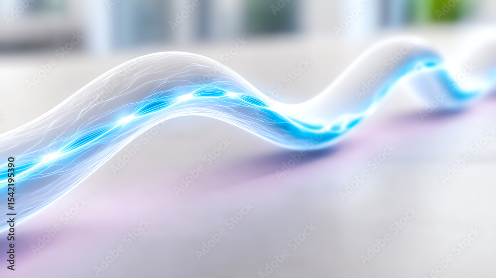 Aufkleber an abstract illustration of a glowing wave, showcasing futuristic technology and innovation in a mod