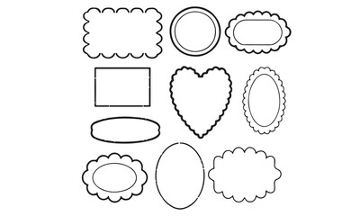 Scallop squiggly borders frame collection.