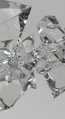 Abstract Crystal Structure: Shattered Glass Fragments, 3D Render