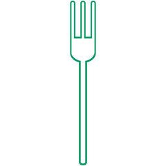 green outline fork icon