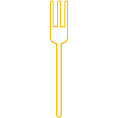 yellow outline fork icon