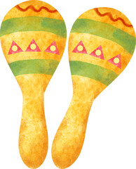watercolor maracas