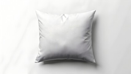 Centered White Pillow in Square Product Frame Mockup