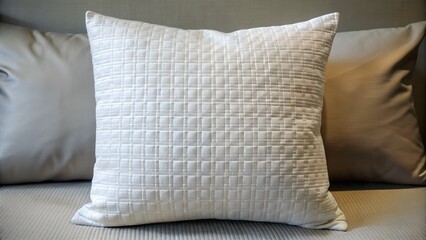 White Pillow with Subtle Embossed Pattern Mockup