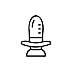 Line Art Icon Depicting a Hindu God Shiva Wearing a Unique Hat Shaped Like a Crown