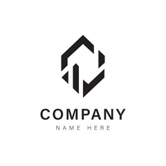 Real estate company logo design featuring house and building icon with modern vector style for property and construction branding