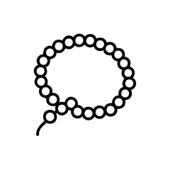 Black Line Drawing Hindu God Japa Mala Beads Circular Religious Symbol Handmade Spiritual Icon