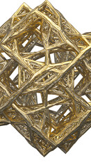 Abstract Gold Geometric Structure: 3D Render