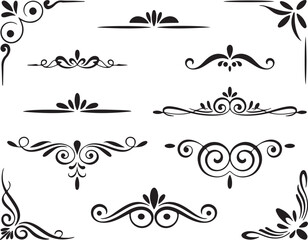 Ornate Calligraphy Divider and Corner Set